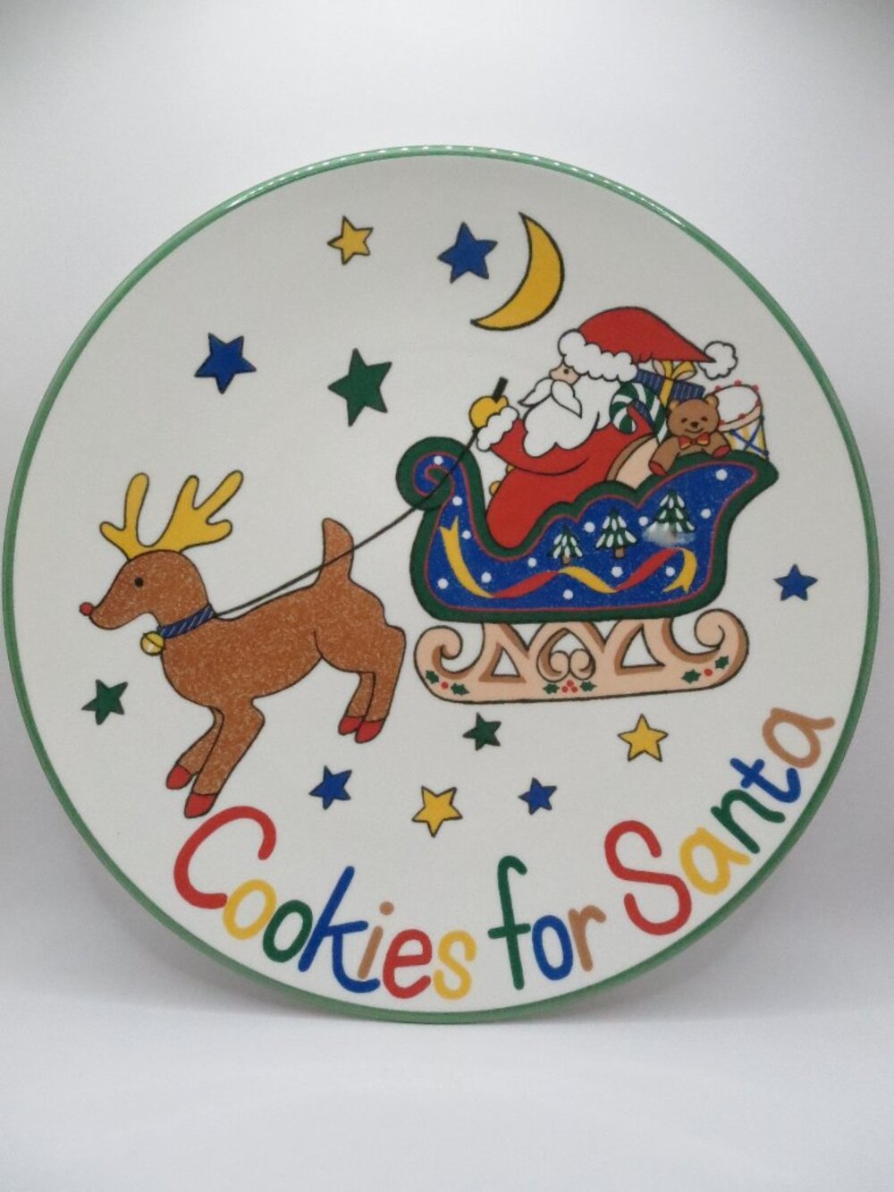 Mikasa Cookies For Santa FX056 Ultra Ceram Holiday Treat Plate 11" Japan